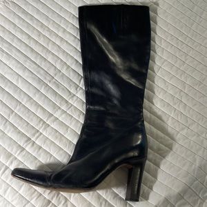 J crew black zip up boot with heel size 8